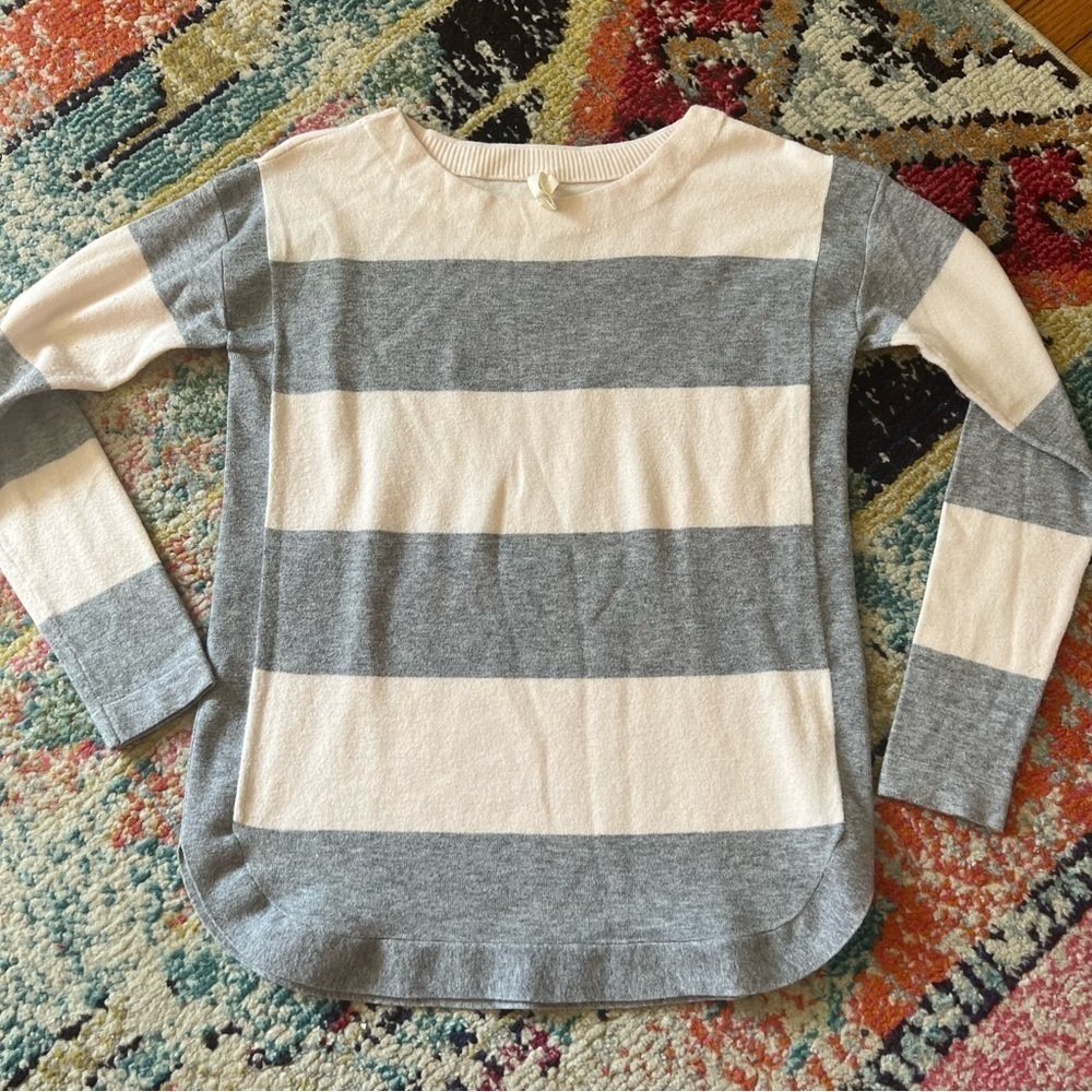 Teeberry & Weave sweater striped beige salmon/grey  women’s size S
